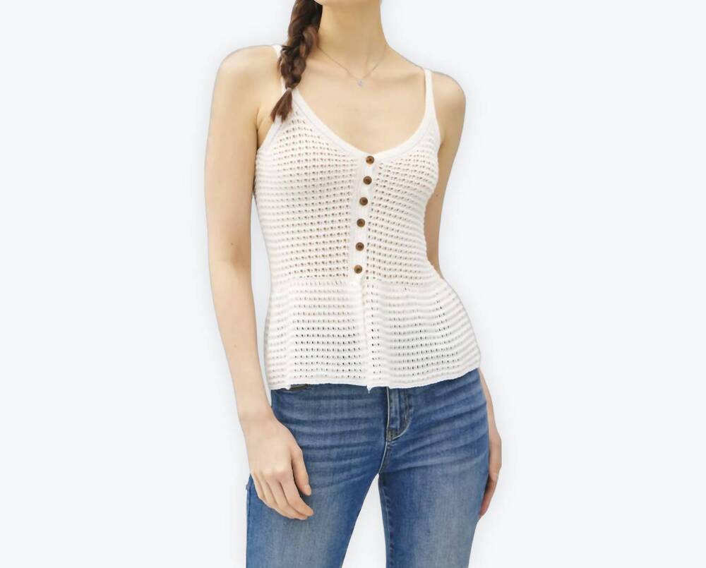 NEW BE COOL buttoned bloom sweater in off white